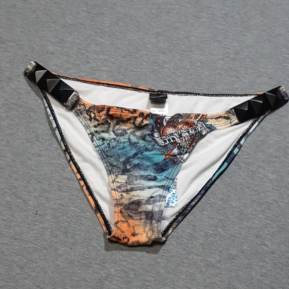 Sinful Hydrogen Bikini Bottoms Orange Zebra Leopard Medium NWT - Picture 5 of 14